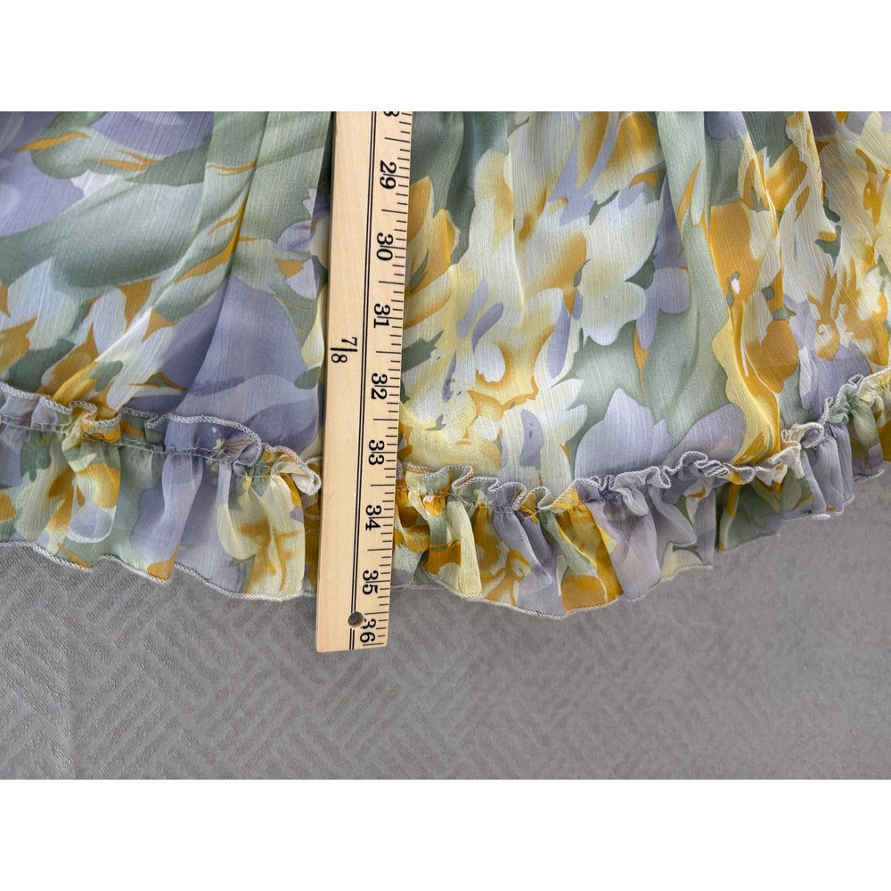 Saints + Secrets Yellow Purple Pastel Floral Ruffle Mini Dress Fairycore Sz S - Picture 13 of 14